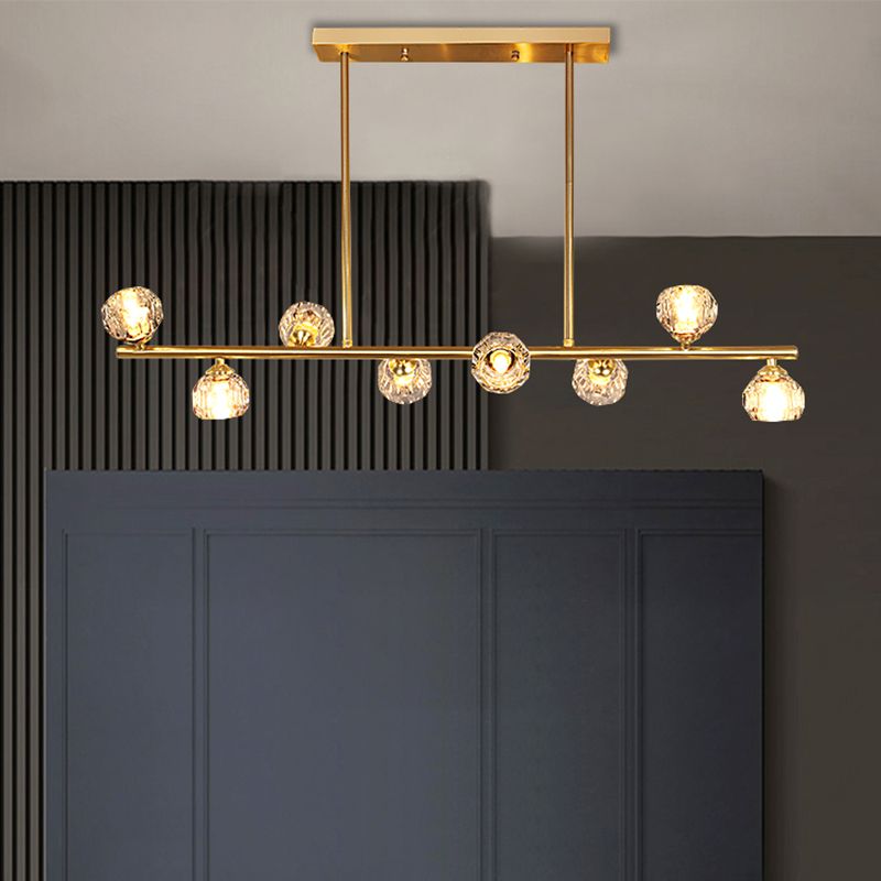 Sphère de l'île contemporaine Lumières de l'île cristalline en or