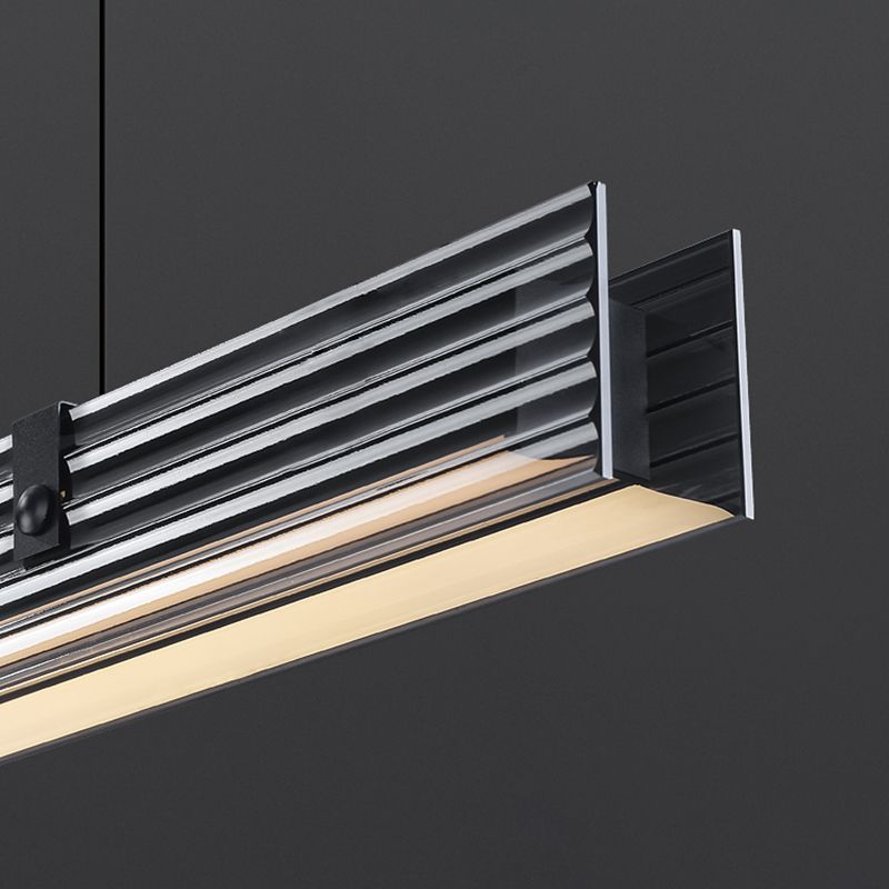 Modern Island Lamp LED Simple Island Hanging Lamp with Glass Shade for Dining Room