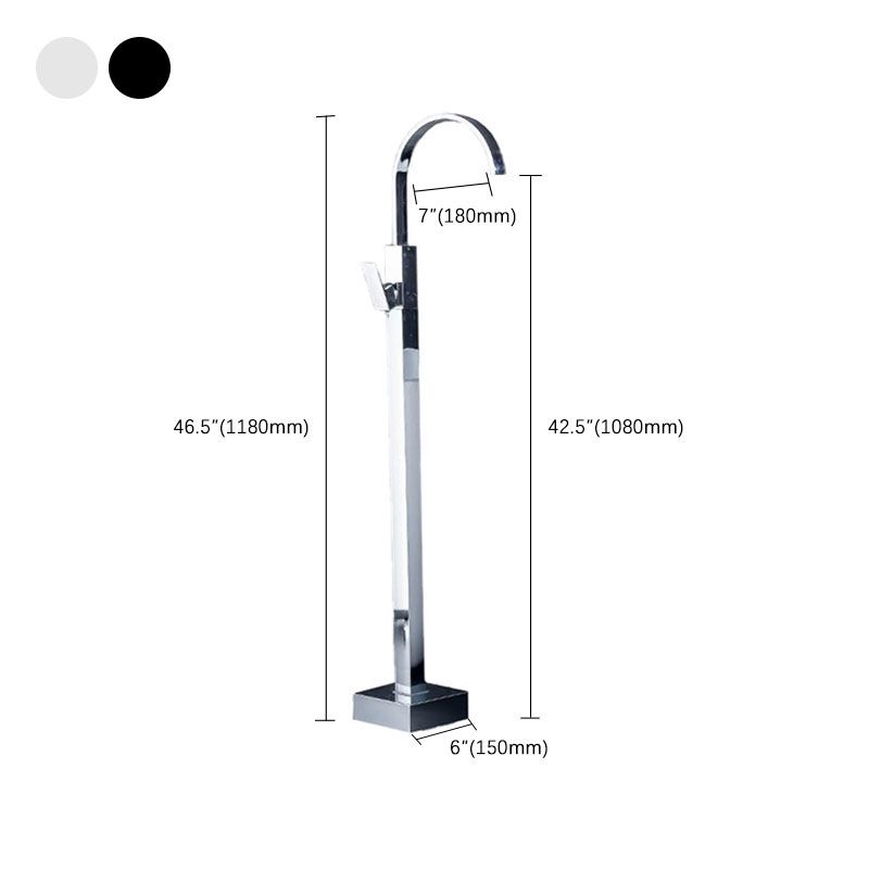 Contemporary Style Freestanding Bathtub Faucet Floor Mounted Freestanding Tub Filler