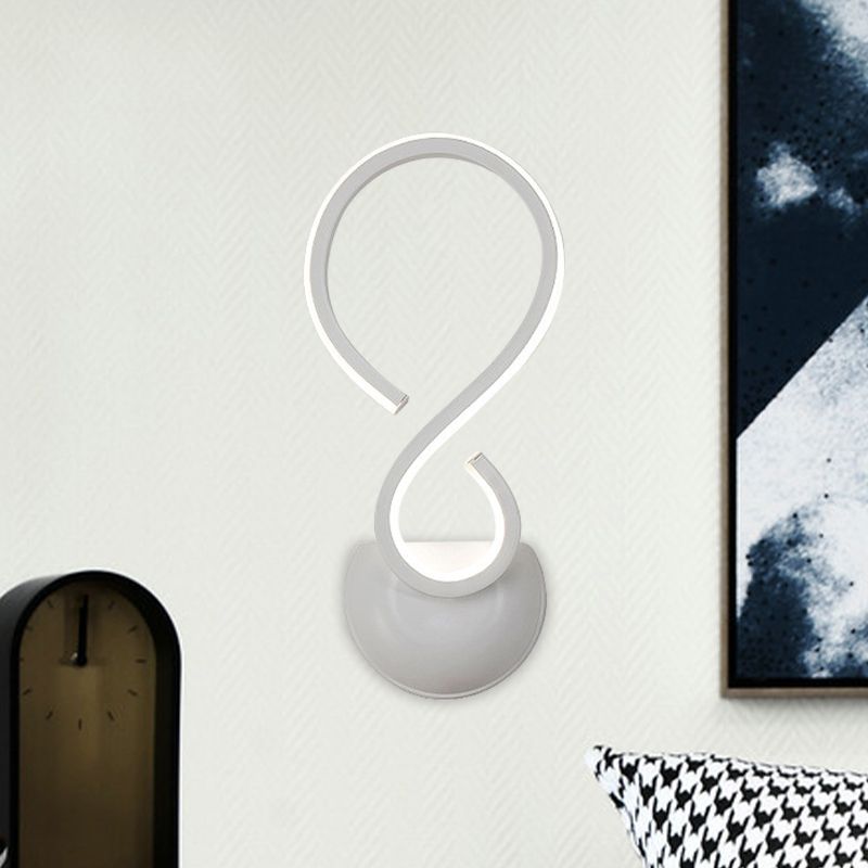 Twisting Acrylic Wall Light Sconce Simplicity LED White Finish Wall Mounted Lighting for Living Room