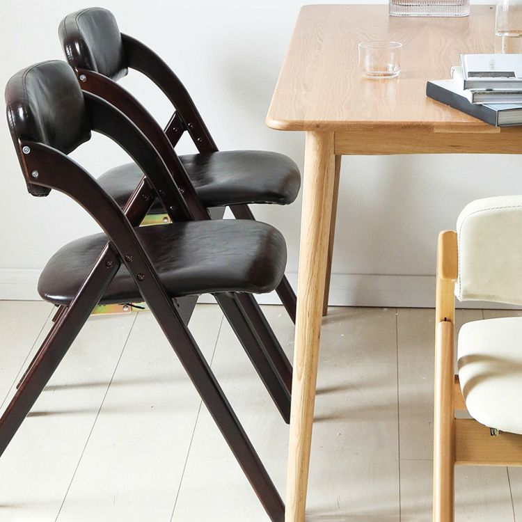 Scandinavian Home Side Chair Upholstered Open Back Wood Folding Dining Room Chair