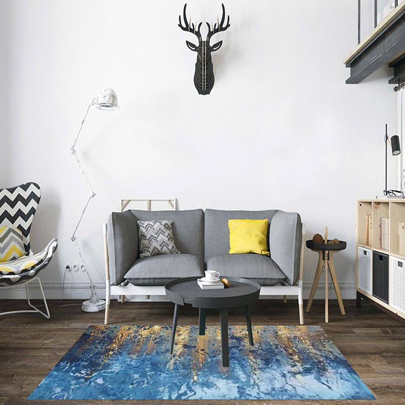Black Gorgeous Rug Polyester Graphic Rug Stain Resistant Rug for Home Decor