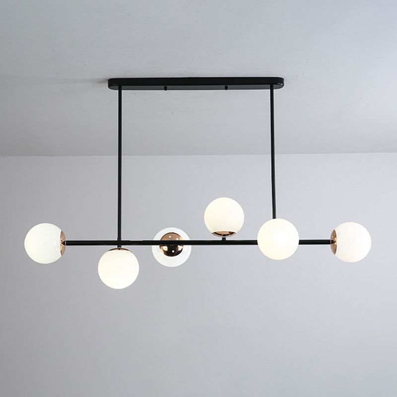 Ball Shape Glass Island Chandelier Modern Style Multi Lights Island Ceiling Light