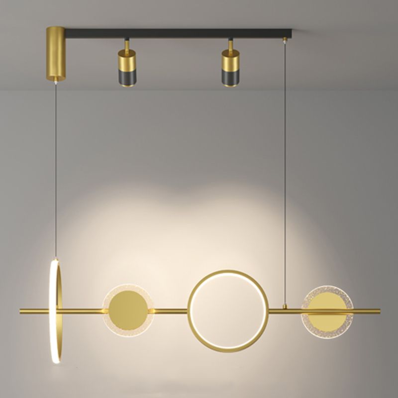 Geometric Island Lighting Fixtures Contemporary Metal Island Lighting Ideas in Gold