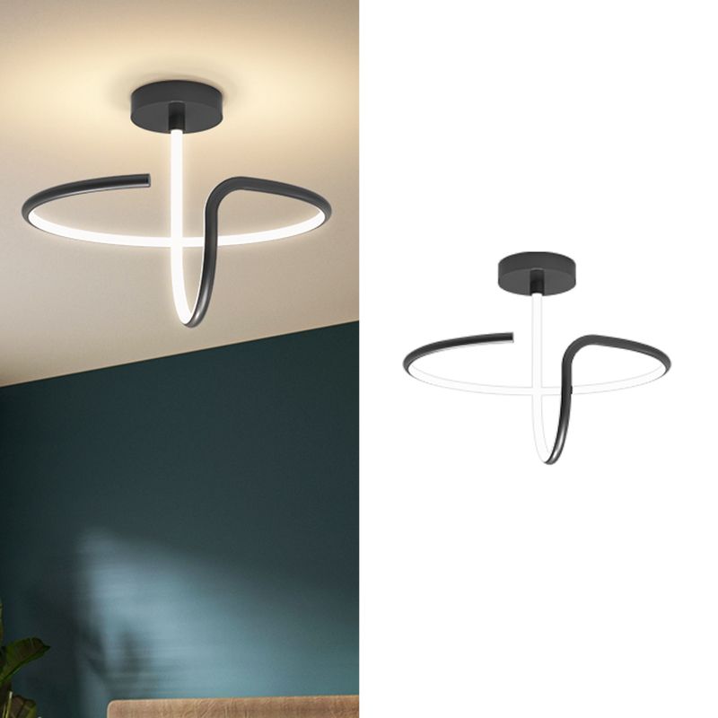 Linear Acrylique Flush Mount Modern Style 1-Light Ceiling Light Fixture for Bedroom