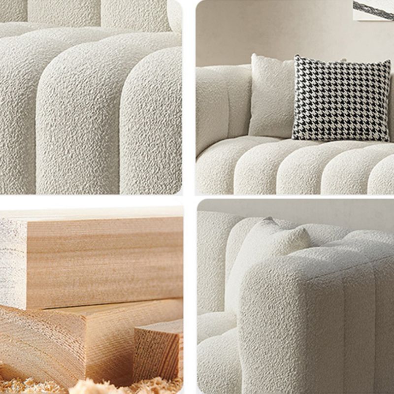 Square Arm Sofa Scratch Resistant Living Room Seating with Pillows
