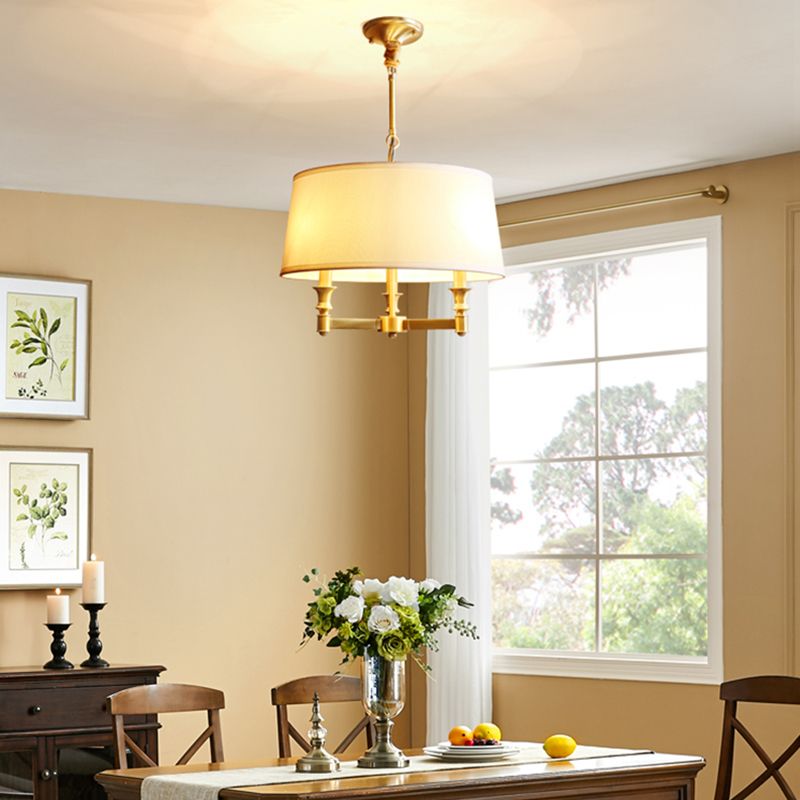 Traditional Copper Chandelier Lighting Fixtures Multi-Head Gold Suspension Light for Living Room