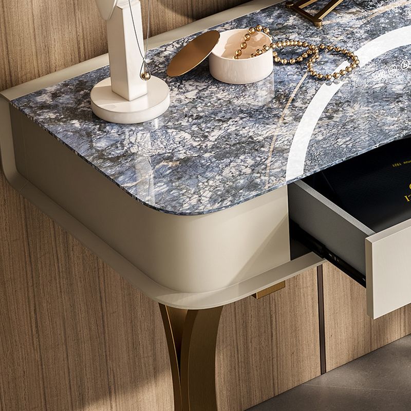 Bedroom Make-up Vanity Luxurious Stone Top Dresser with Padded Stool