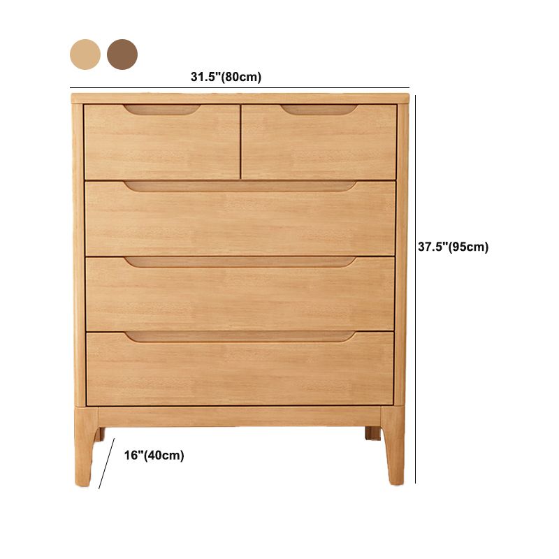 Modern 16" W Storage Chest Rubber Wood Home Chest with Drawers