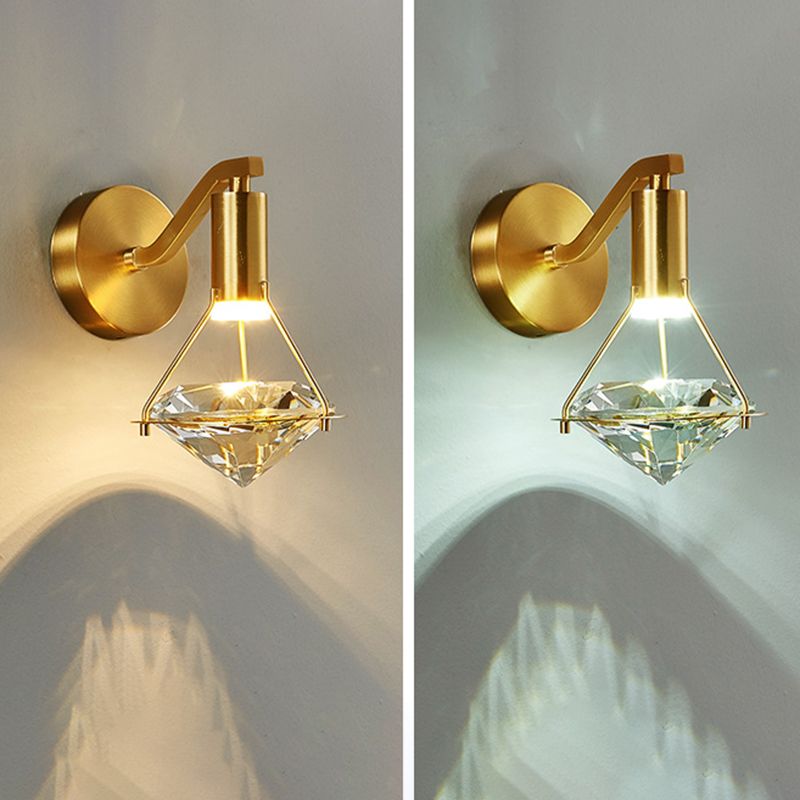 Diamond Sconce Wall Light Modern Luxury Style Crystal 1 Light Sconces