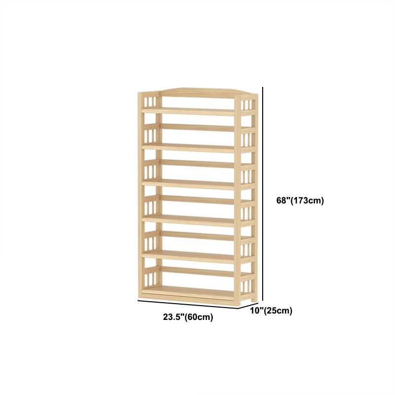 Contemporary Pine Shelf Bookcase Standard Natural Open Bookcase