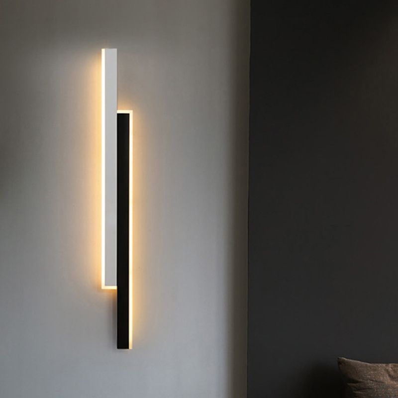 Modernism White/Black 2-Light Wall Mounted Sconce Linear LED Wall Light