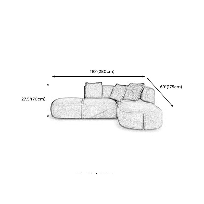 Velvet One Arm Sectional Sofa 27.56"High Tight Back Sofa for Living Room