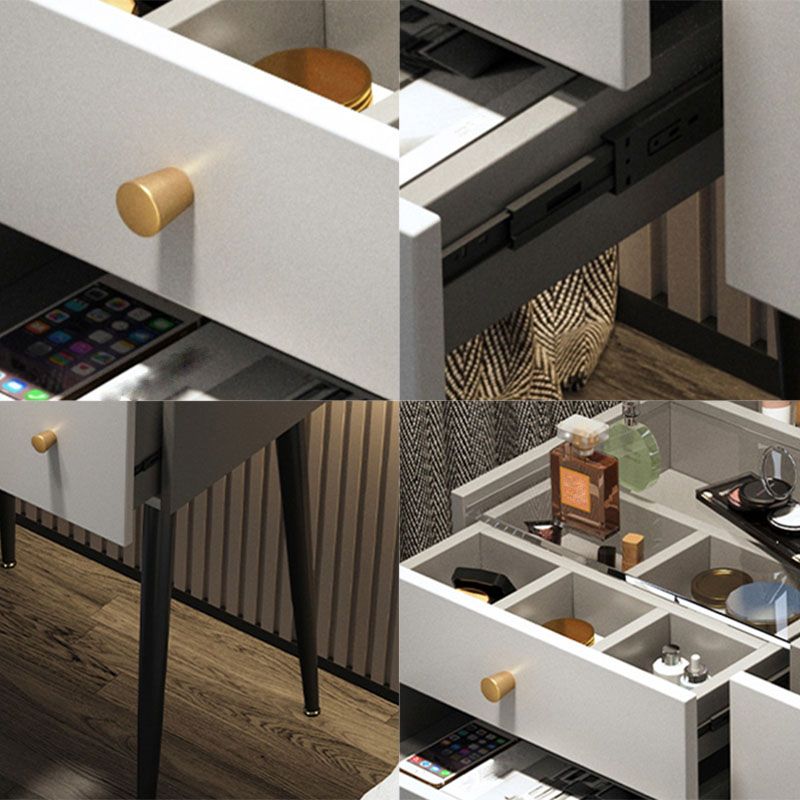 Contemporary Mirrored Glass Vanity Desk 3 Drawer Vanity Dressing Table