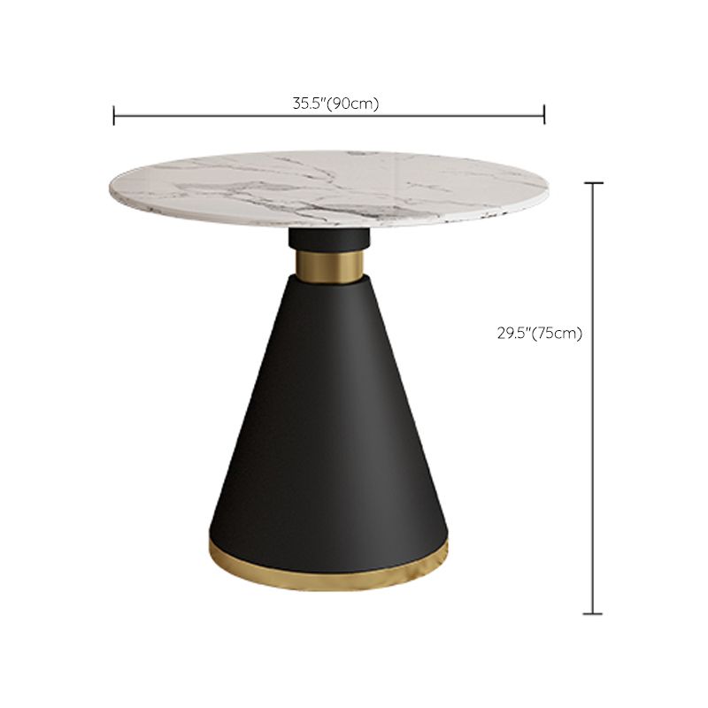 Metal Base Table Glam Style Sintered Stone Dining Table for Home Use