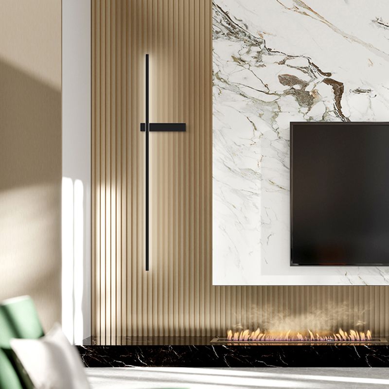 Moderno Minimalista Estilo lineal Luz montado en la pared lineal Ideas de iluminación de pared acrílica para sala de estar