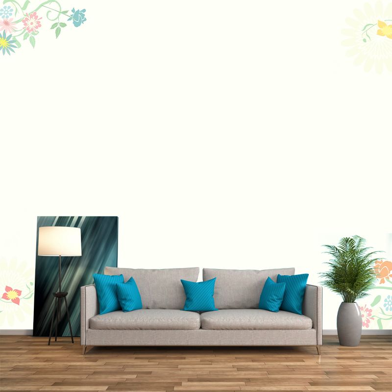 Plant Illustration Mildew Resistant Wallpaper Sleeping Room Wall Mural