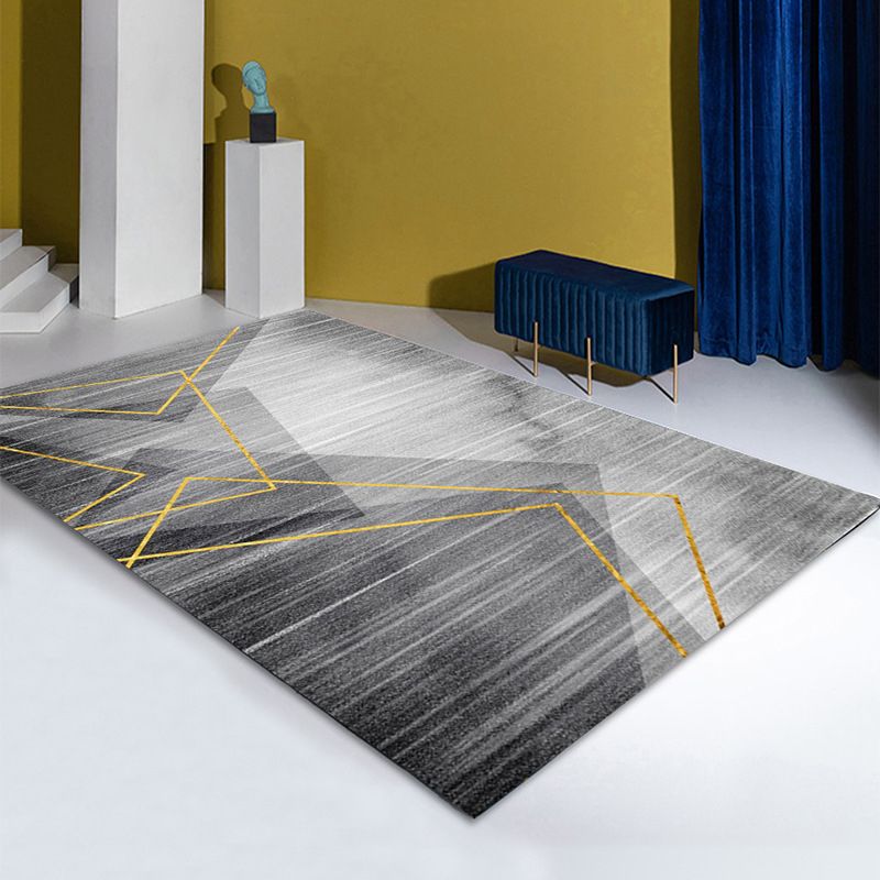 Minimalist Graphic Pattern Carpet Polyester Area Rug Stain Resistant Indoor Carpet for Living Room