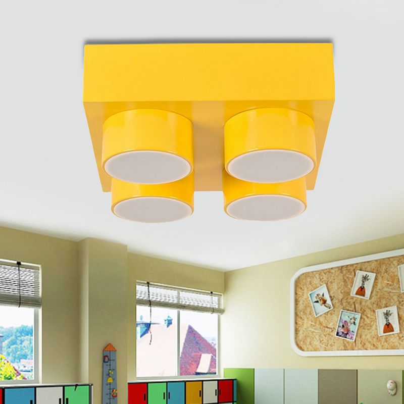 Modern Simple Flush Mount Light Rechthoek Multi-head metalen plafondlamp voor keuken
