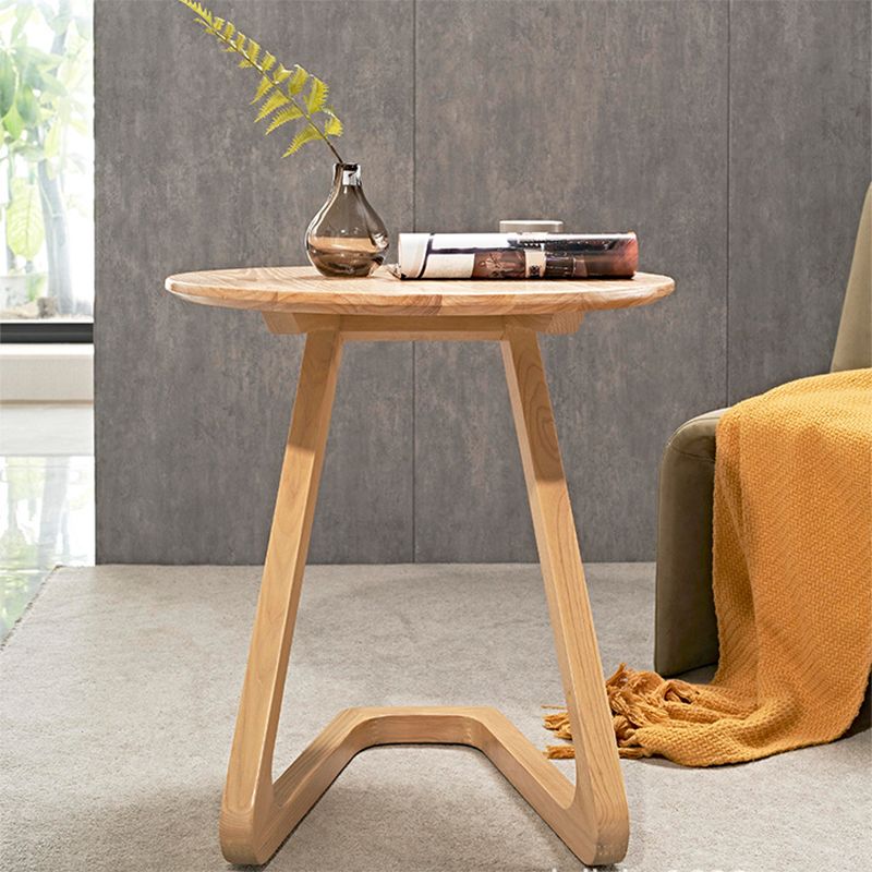 Side Table Solid Wood Abstract Round Scandinavian Living Room End Table
