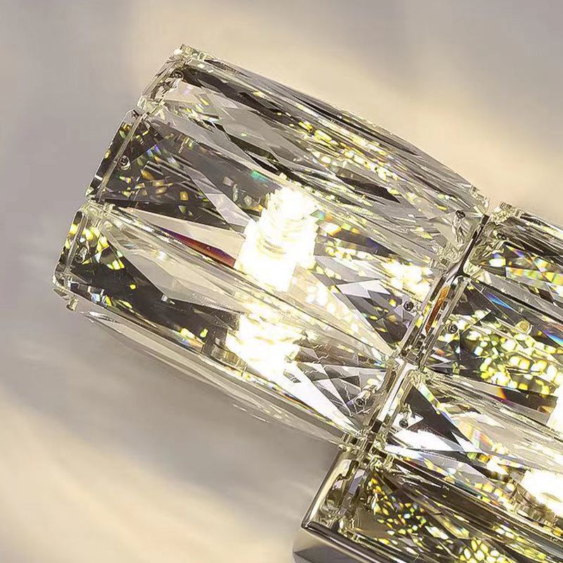 2/4/6-Light Modernism Golden/Chrome Crystal Shade Unique Bathroom Vanity Light