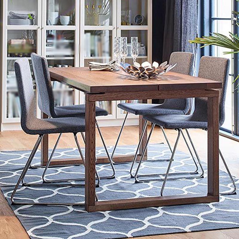 Pine Solid Wood Dining Table Rectangle Modern Dining Table with Sled Base