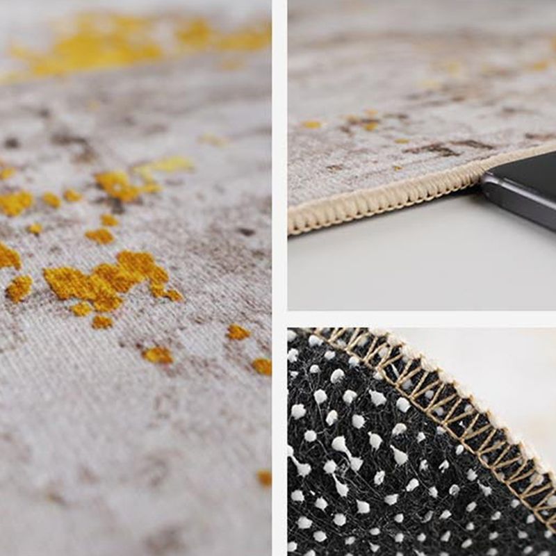 Grey Modern Carpet Polyester Graphic Carpet Stain Resistant Carpet for Drawing Room