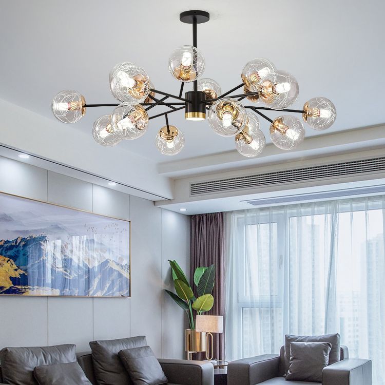 Luminaires de pendentif en verre sphérique