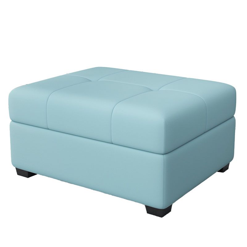 Modern Storage Ottomans Rectangle Leather Storage Ottomans with Legs