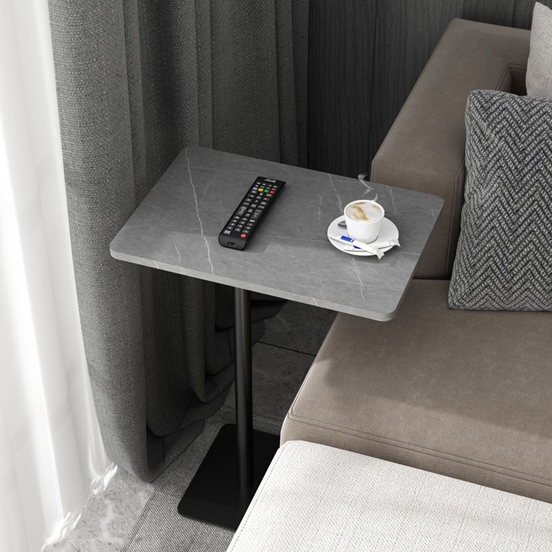 Modernistic Slate Top Side Table Rectangular Metal C Side Table