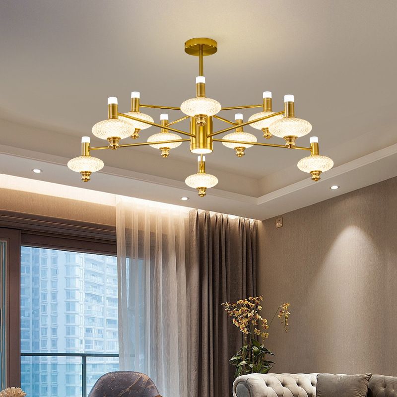 Metal Sputnik Candelier Minimalista Ligera Led con luz acrílica de cuentas