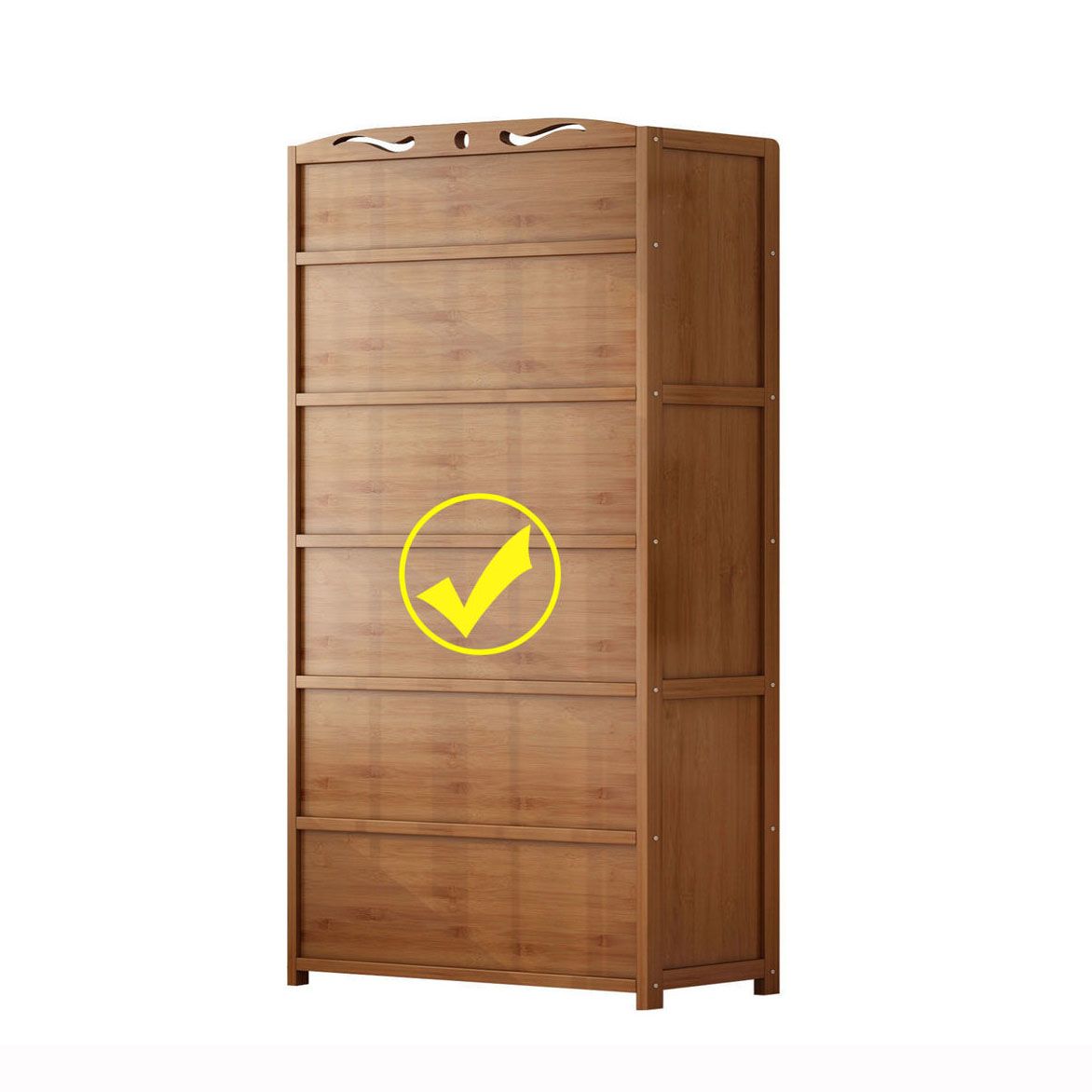 Contemporary Floor Closed Back Bookshelf Bamboo Home Shelf Bookcase