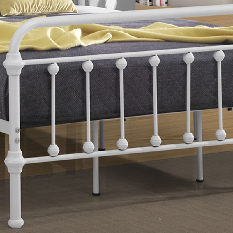 Contemporary Standard Bed Iron Frame with Rectangular Spindle Headboard
