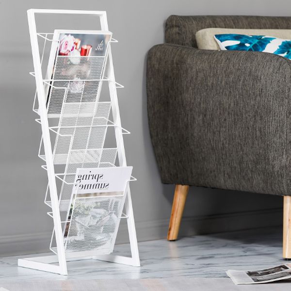 Libreria etagere in metallo scandinavo in ferro aperta libreria verticale aperta