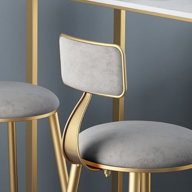 Glam 1/2/3 Pieces Bar Table Set Rectangle Stone Counter Table with Stools for Living Room