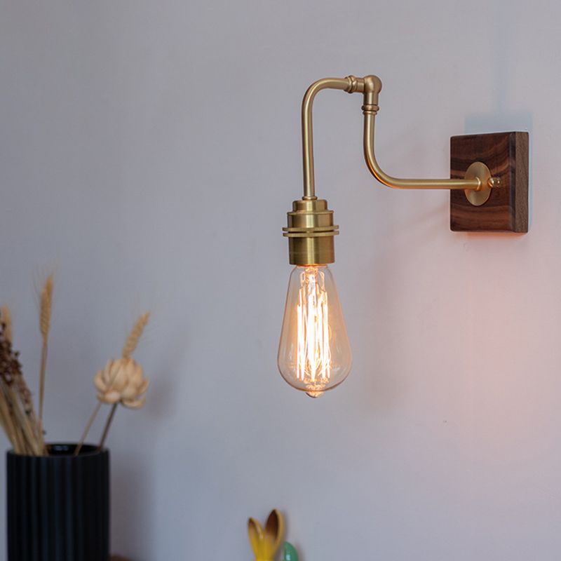 Japanese Style Wooden Vanity Light Adjustable Vanity Lamp for Shower Room