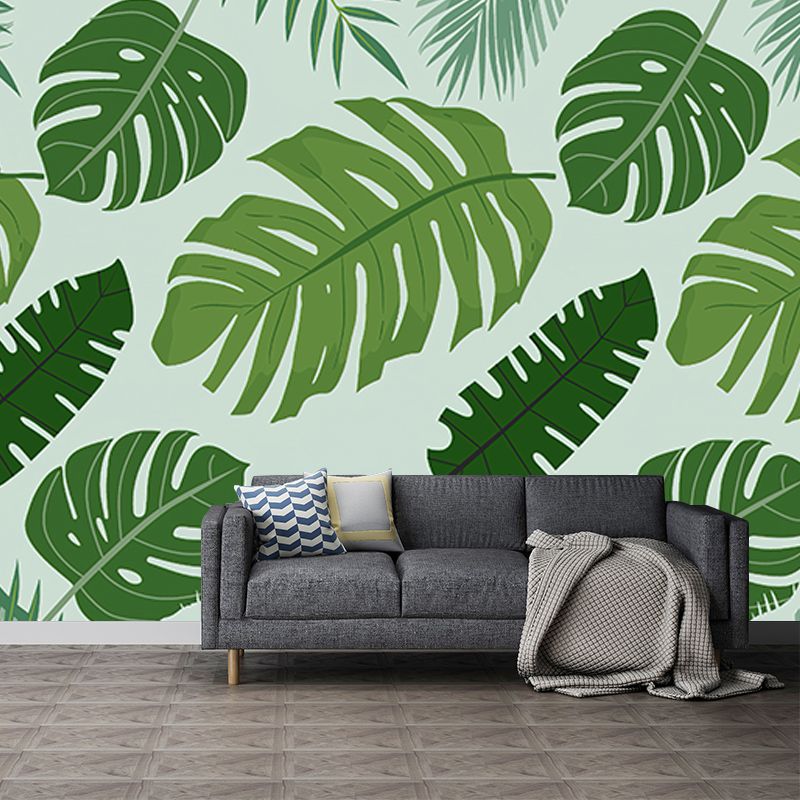 Modern Style Mural Wallpaper Monstera Environment Friendly Bedroom Wall Mural