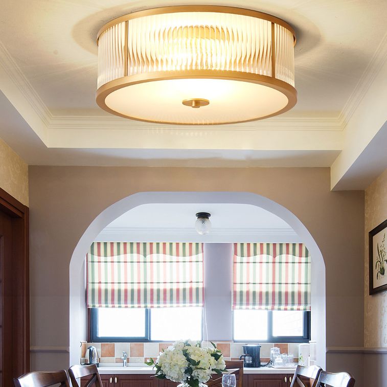 Drum Flush Mount Plafondlamp Armaturen Vintage Glas Plafondlamp Armatuur voor Woonkamer