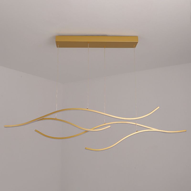 Linea ondata in stile nordico Led Light Minimalismo Metal Long Strip Apparecchiatura per sala da pranzo