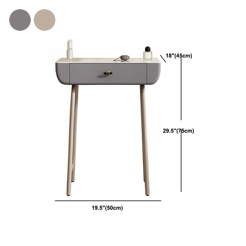 Glam Wood/ Marble With Drawer Vanity Table and Stool Set for Bedroom