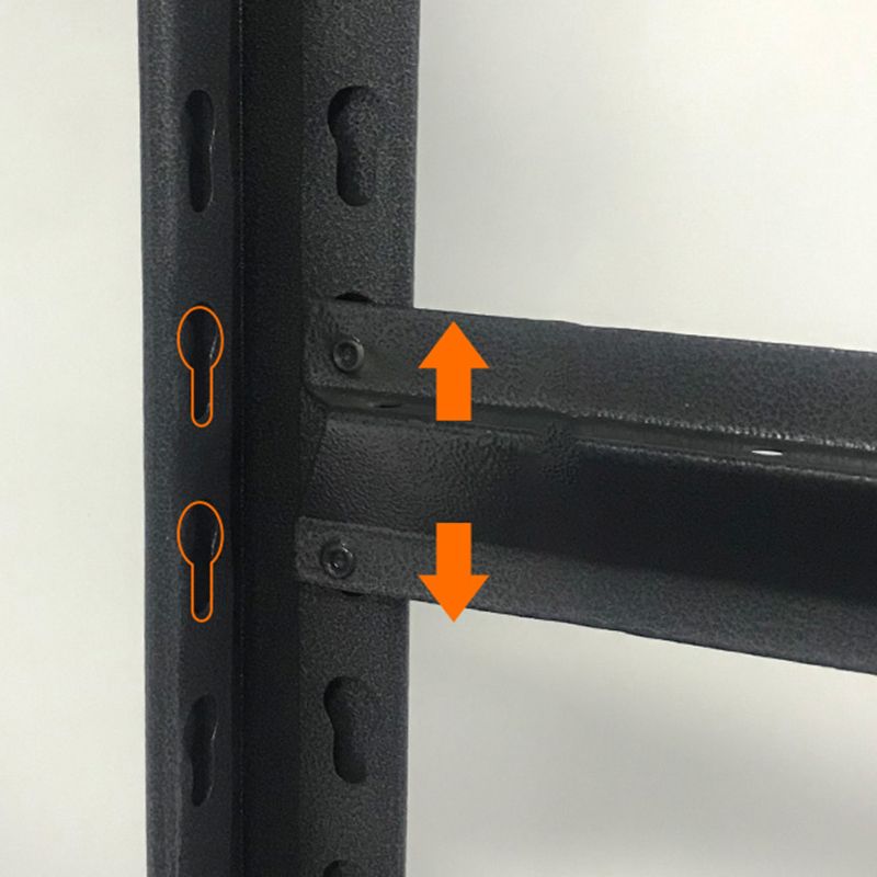 Open Black Metal Storage Bookshelf Modern Home Office Bookcase