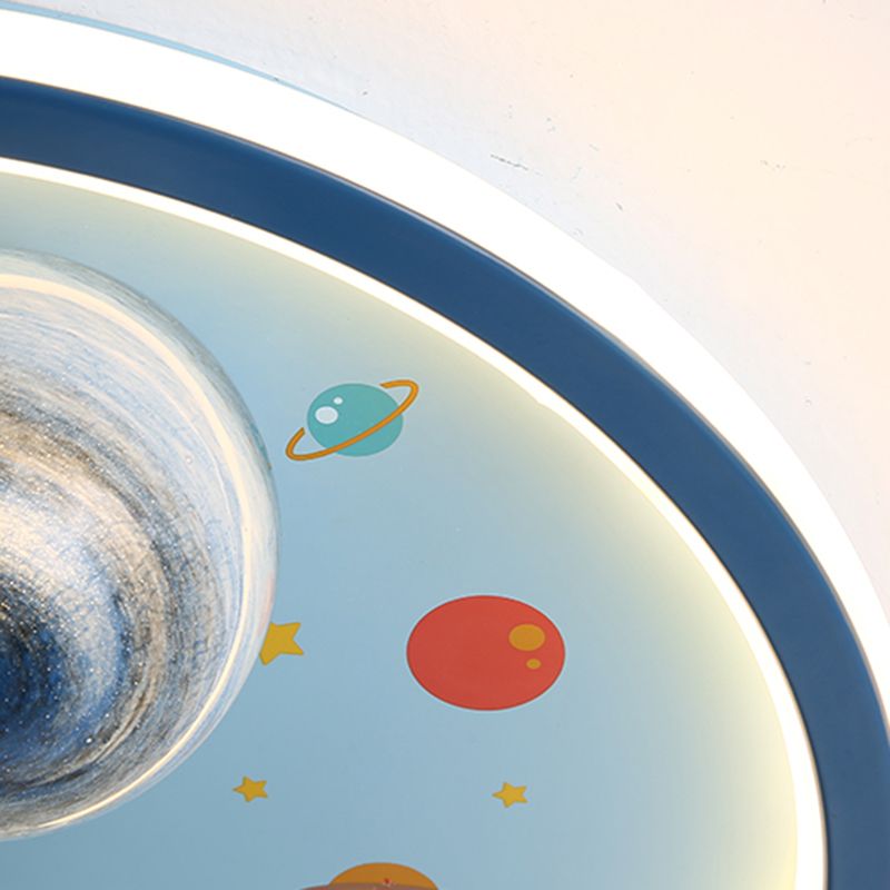 Astronaut LED Ceiling Lamp White Acrylic Flush Mount Light for Children's Room