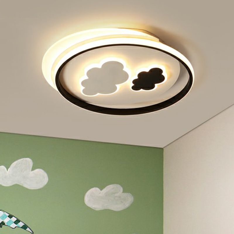 Childrens Wolkendecke Licht Armatur Acryl Schlafzimmer LED bündig montiert Lampe in Schwarz