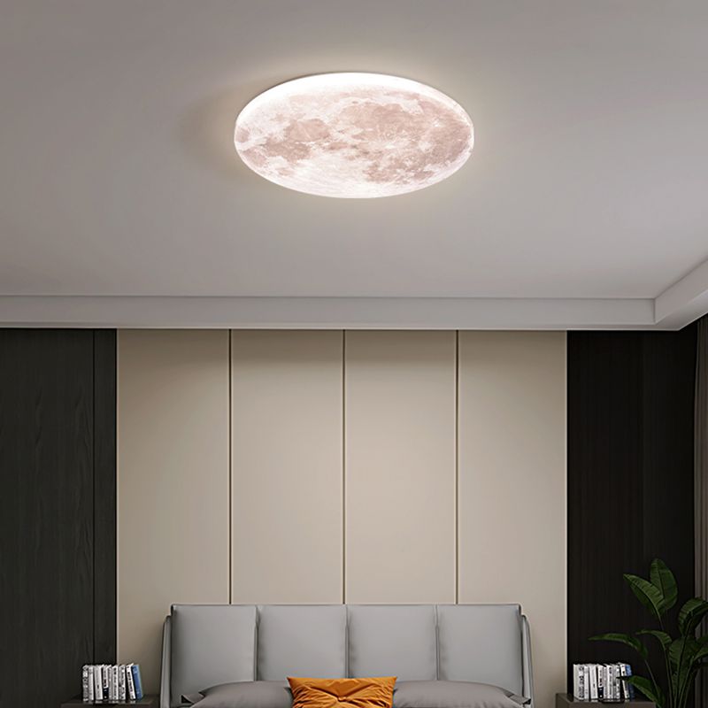Moon Ceiling Light Fixture Contemporary LED Flush Mount for Bedroom