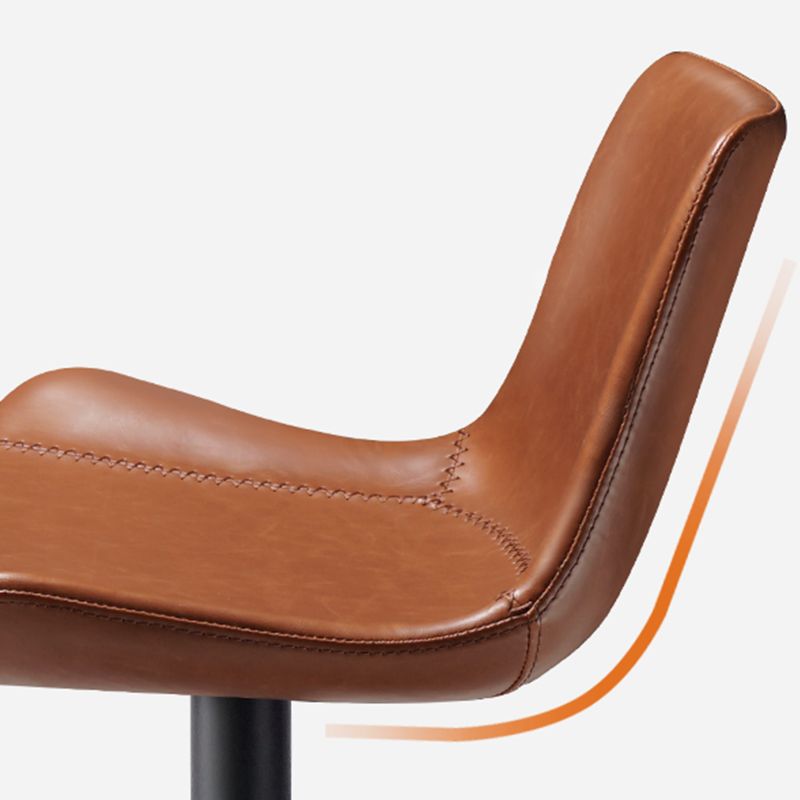 Adjustable Bar Stool Leather Backrest Counter Stool with Swivel