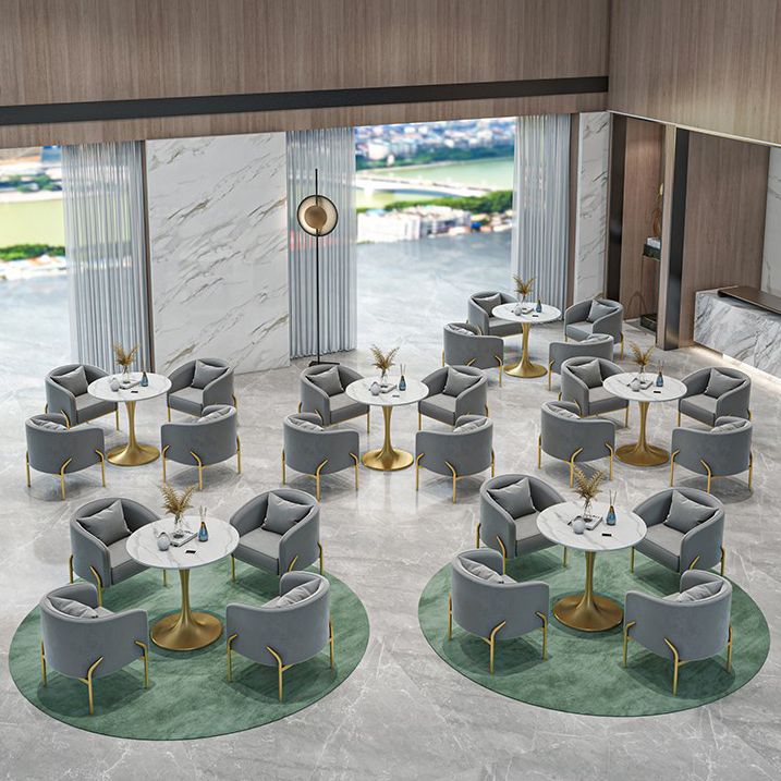 Traditional Luxury Round Dining Site Table Stone Home Furniture with Tulip Base
