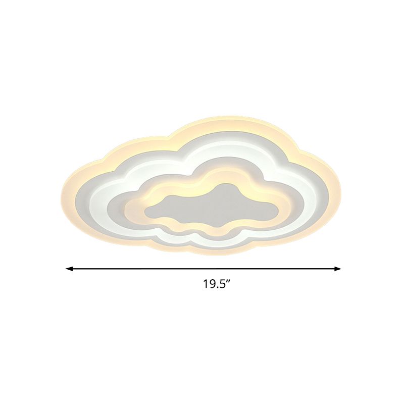 Plafonnier LED blanc en acrylique, Simple et élégant, en forme de nuage, pour porche de la maternelle