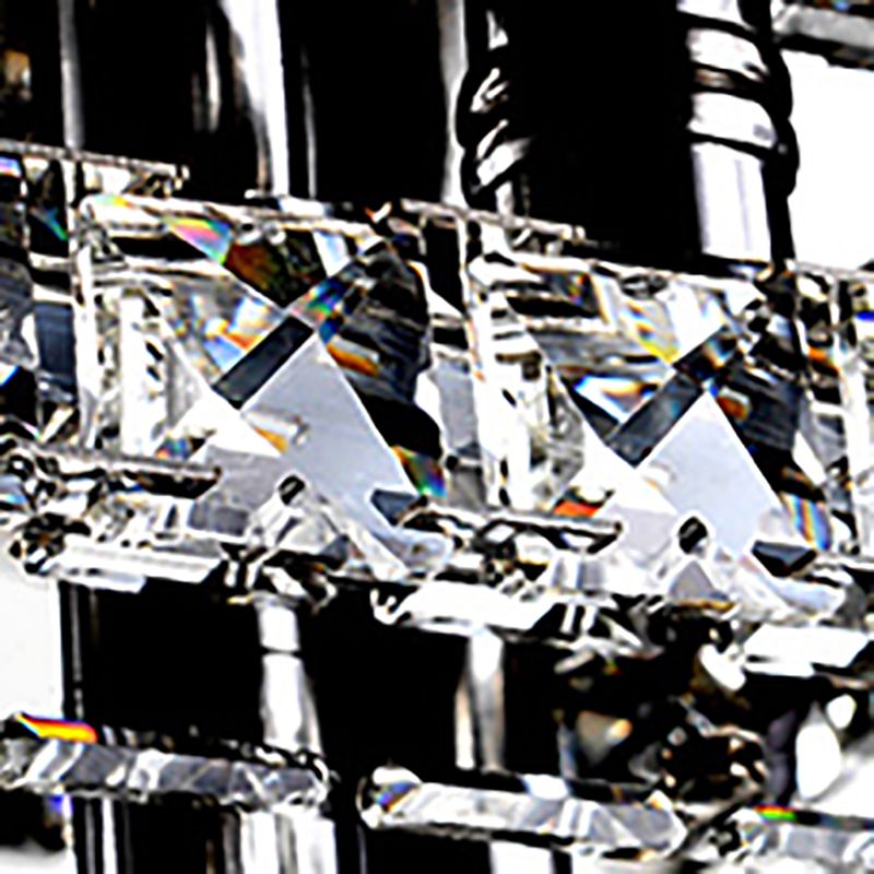 Lampade da incasso in metallo argentato Lampade da soffitto moderne per camera da letto quadrata con paralume in cristallo