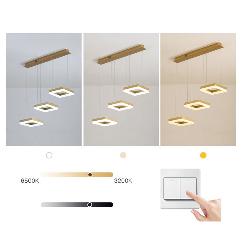 Loop-förmige Acryl 3-Licht-Anhänger Minimalismus LED Hängende Beleuchtung für Esszimmer