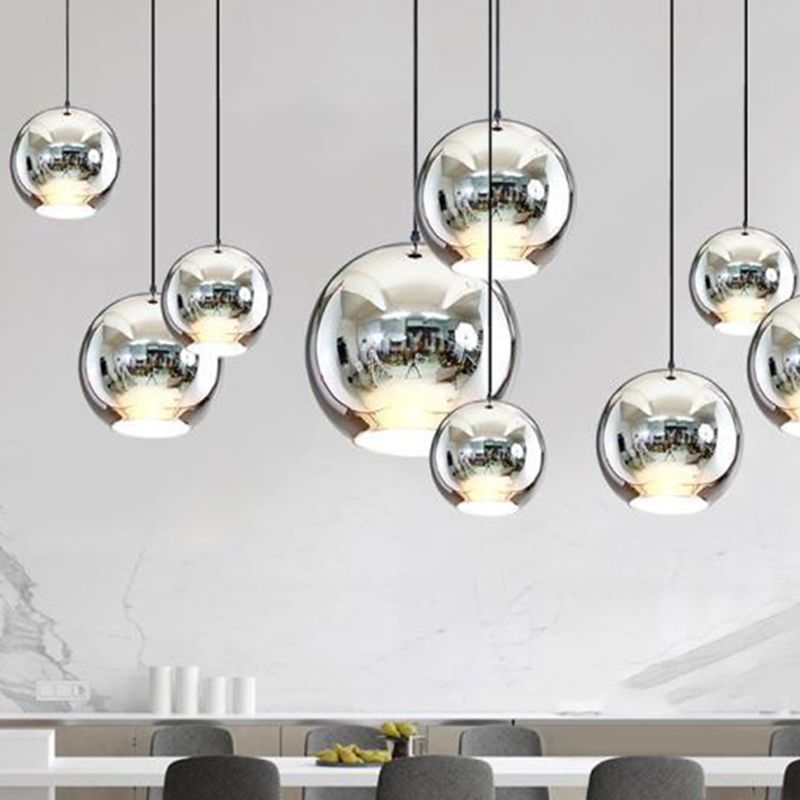 Forma de la pelota Luz colgante de vidrio Luz de colgante de estilo simple moderno para sala de estar